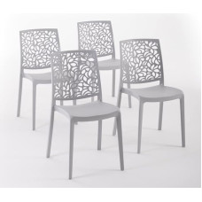 Anna Resin Chairs with Fibreglass (4, Light Grey)
