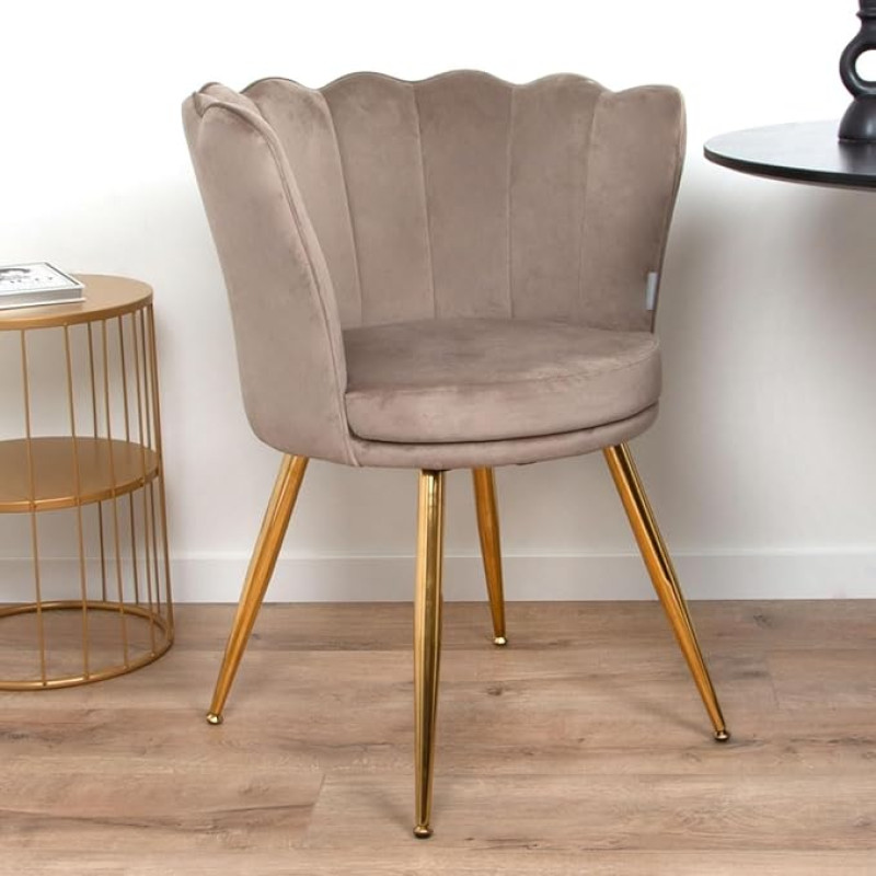 Milton & Oldbrook Andria Velvet valgomojo kėdė Beige