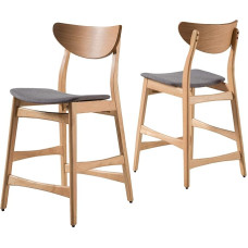 Helen Dining Chairs Dark Grey Oak Wood Effect Set of 2