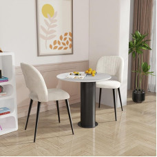 2 Pack Velvet valgomojo kėdė su atlošu Virtuvės kėdė su juodomis metalinėmis kojomis Atsipalaidavimo kėdė gyvenamajam kambariui Miegamasis Valgomasis kambarys Smėlio spalvos