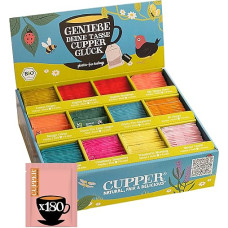 CUPPER ekologiškos arbatos degustavimo dėžutė - 180 arbatos maišelių, 11 žolelių, vaisių ir žaliosios arbatos rūšių - sąžiningos prekybos, be plastiko, spalvingas dovanų rinkinys arbatos mėgėjams