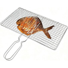 Grillkorb,Zusammenklappbarer Und Tragbarer Rost Mit Handgriff - Edelstahl Grillkorb - Geschenk für Männer Väter Ehemänner Geburtstag Outdoor Grillen BBQ Fleisch Fisch