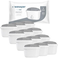 Wessper vandens filtras kietam vandeniui, 12 vnt. | Dafi Unimax Aquaphor A5 Brita Maxtra+ Philips AWP212/10 vandens filtro ąsotis | Vandens filtro kasetės mažina chloro kiekį, kalkes | Grynesnis