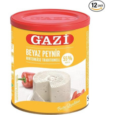 Gazi Traditional Shepherd's Cheese, 12 x 500 g Tubs, Beyaz Peynir Cow Cheese with 55% Fat i.T., Made from 100% Cow's Milk, for Snacks, Breads, Baked Goods and Salads, Intense and Slightly Creamy
