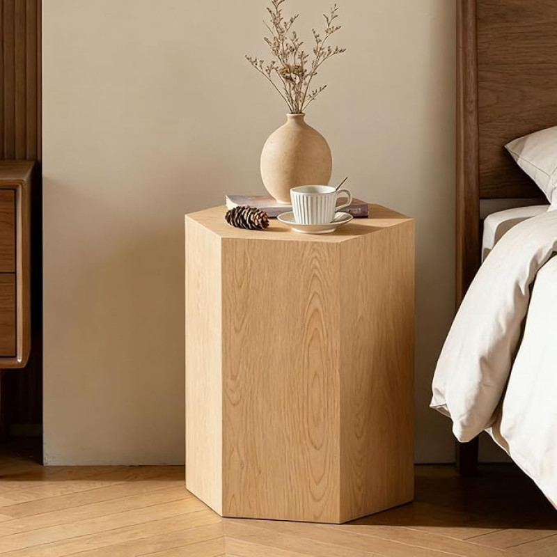 Sechseckiger Couchtisch aus Holz, Bauernhaus-Couchtisch für Wohnzimmer, keine Montage, Heimdekoration, moderner Beistelltisch, stabilus pagrindas, Akzenttisch für kleine Räume und Heimdekoration