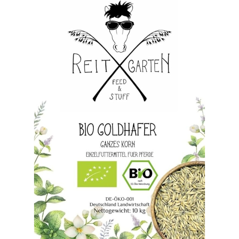 ´s Organic Golden Oats Whole Grain 10 kg Arklių pašaras Power Feed Avižos Garantuotai be priedų Arklių maistas