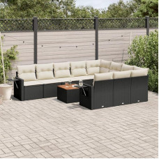 gartenlounge terassenmöbel außen gartenlounge Set gartenlounge outdoor10-tlg. Garten-Sofagarnitur mit Kissen Beige Poly RattanGeeignet für Schlafzimmer