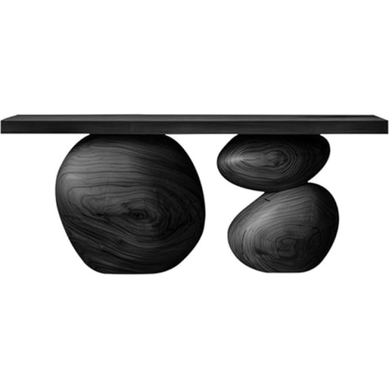Konsolentisch, 47'' Massivholz-Konsolentisch for den Eingangsbereich, Flur und Wohnzimmer Flurtisch(Black)