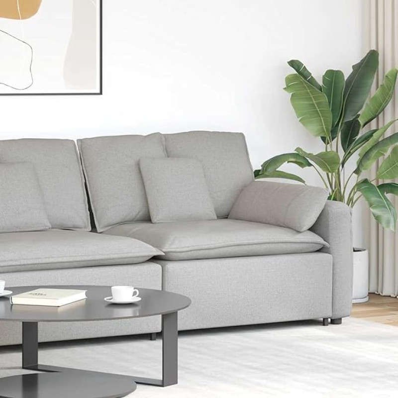 Modulinė sofa su atramomis rankoms - patogus audinio paminkštinimas ir metalinis rėmas - skirta svetainei ir namų biurui Model4104396
