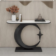Moderner Flur-Konsolentisch, schmaler Sofatisch aus Kunstmarmor für Wohnzimmer und Schlafzimmer, schlankes Design für hinter der Couch