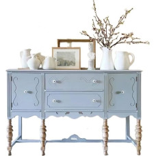 Konsolentisch, Geschnitzter Blauer Vintage-Lagerschrank - Foyer-Wohnzimmer-Weinkühler, multifunktionaler Lagerschrank Flurtisch