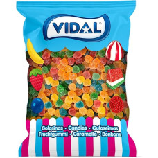 Vidal saldainiai, cukriniai migdolai, guminė karamelė, įvairių spalvų ir cukraus apvalkalas, vaisių mišinys, 1 kg maišelis