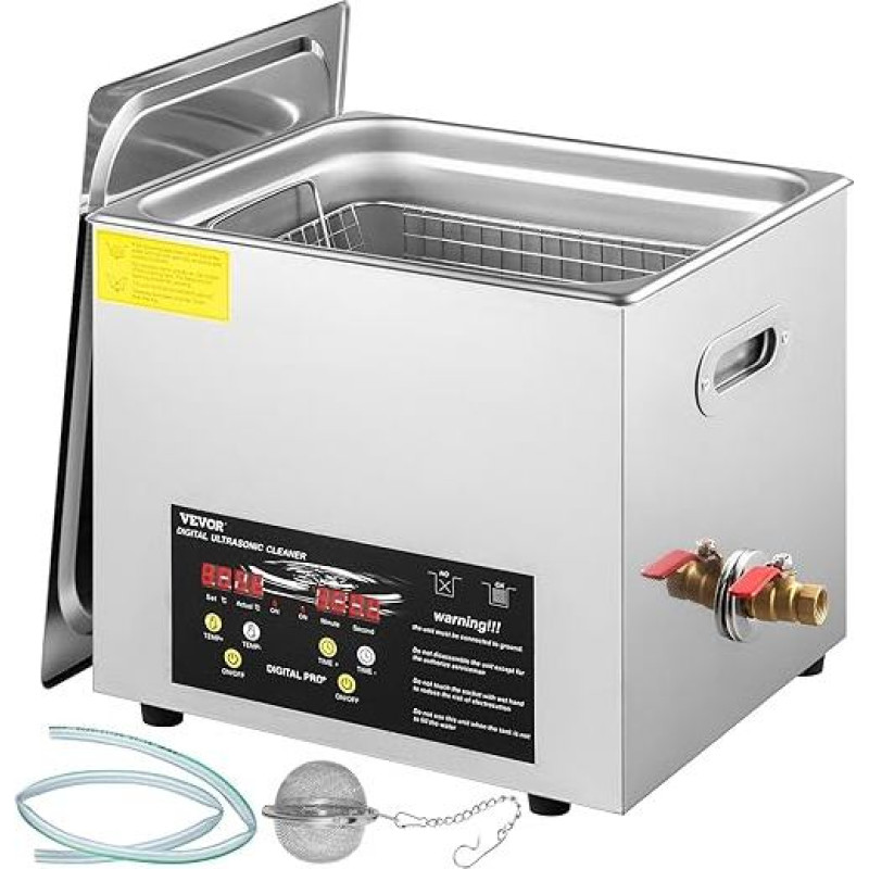 VEVOR 10L Upgraded Ultrasonic Cleaner (400W Heater, 240W Ultrasound) Professional Digital Lab Ultrasonic Cleaner with Heating Timer for Cleaning Parts and Instruments