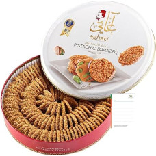 Ben's Garden Selection: Aghati Barazeq - Premium Pistachio Sesame Biscuits from Jordan 500g - Traditional Pastry with Real Butter - Includes Ben's Garden Notepad