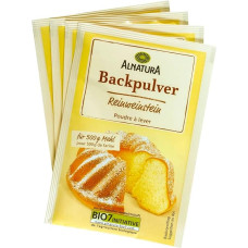 Alnatura Organic Pure Wine Stone Baking Powder Pack of 4, 72 g