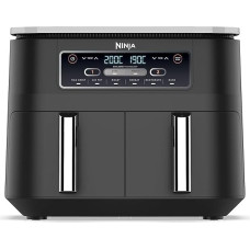 Ninja [AF300EU] 2 dideli kepimo skyriai, 6 funkcijos, 2470 W, 2 nepriklausomos kepimo zonos, 7,6 litro, 65 % mažesnės energijos sąnaudos