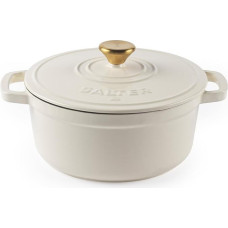 SALTER Chester ketaus keptuvė - kreminė, 24 cm, savaime išsivalantis dangtis, kepimo padėklas, nuo viryklės iki orkaitės, visoms kaitlentėms, įskaitant indukcines, 3,4 l, be PFAS, sulaiko šilumą