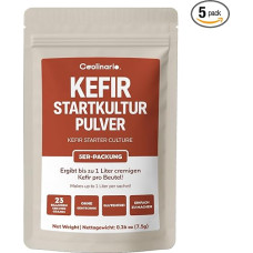 Coolinario Kefulturen (Pack of 5, 1.5 g Bag) Live Cultures for Homemade Kefir | Creamy & Mild | GMO Free, Gluten Free