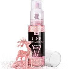 Valgomųjų blizgučių purškiklių rinkinys - 20 g maistinių blizgučių dulkių gėrimams, šampanui, tortams - valgomieji metaliniai maistiniai dažai kokteiliams, vynui, alkoholiui, kepiniams, tortams (rožinė)