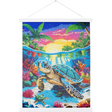 Tropical Turtle Paradise, 40 x 50 cm, Crystal Art Scroll