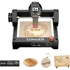 LONGER RAY5 Mini 3,5 W lazerinis graviravimo aparatas ir pjaustytuvas, 