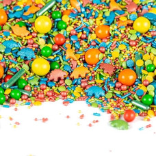 Super Streusel Dinoparty | Dino cukraus pabarstukai tortams, sausainiams, pyragams ir dar daugiau | Visi ingredientai iš ES | Hamburgo Streusel mišinys, žinomas televizijoje ir spaudoje | Be AZO dažiklių (90 g)