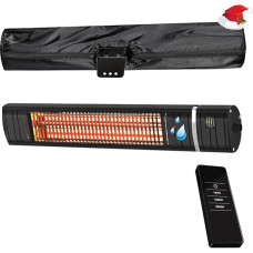Patio Heater, Infrared Heater 2000 W, Electric Patio Heater with 3 Heat Settings, Wall Mounting, IP65 Waterproof, Infrared Patio Heater for Garden and Balcony, Black