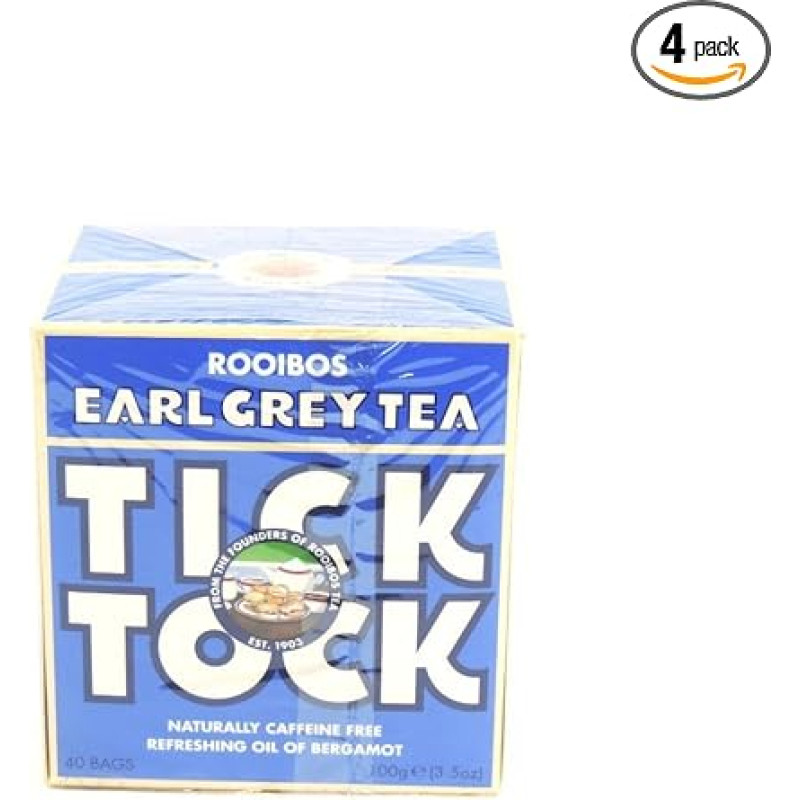 Tick Tock - Earl Grey Rooibos arbata - 40 maišelių x 4
