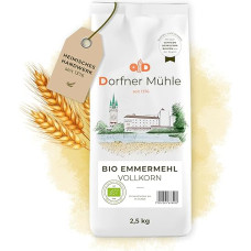 Ekologiški viso grūdo Emer miltai [2,5 kg] - smulkiai malti viso grūdo Emer miltai, pakeičiantys kviečius - 100 % ekologiškai užauginti Emer miltai
