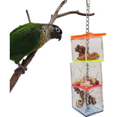 Mxtech Parrots Food Hunting Toy, Bird Toy, Acrylic Hexagram Multilayer Bird Biting Feeding Bowl Pet Supplies Accessories