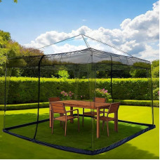 Mosquito Net Gazebo Fly Screen 3 x 3 m: Insect Protection Net Zip Gazebo Netting Adjustable Pergola Mosquito Net Fine Mesh Outdoor Garden Yard Patio Camping (juoda, 300 x 300 x 230 cm)