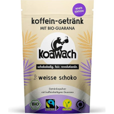 koawach White Chocolate Powder - Organic Chocolate Vegan with Caffeine from Guarana - White Drinking Chocolate Hot or Cold - Energy Drink Powder