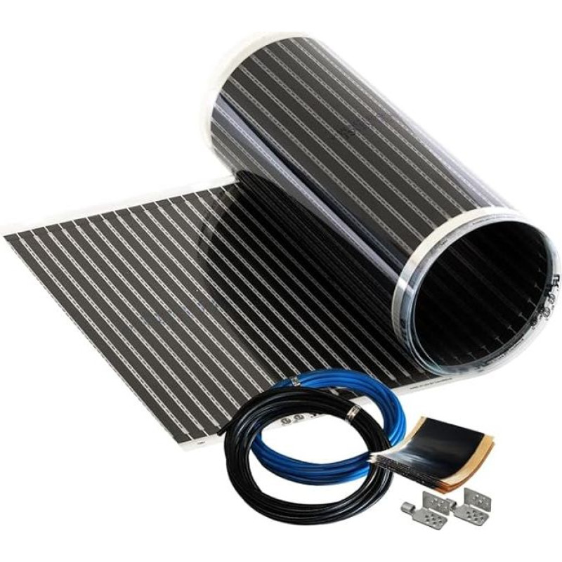 Infraraudonųjų spindulių šildymo plėvelė Elektrinis grindinis šildymas 50 cm rinkinys 220 W/m² Grindinis šildymas 0,5 - 15,0 m²