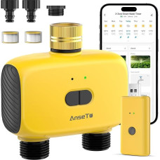 WLAN Bewässerungscomputer mit 2 Ausgängen Programmierbare für Garten,Rasen,Automatische Zeitgesteuerte Bewässerung Smart Bewässerungssystem mit WiFi-Hub-Fernbedienung,Regenverzögerung