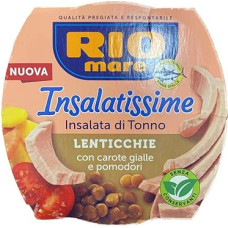 Rio Mare Insalatissime Insalata di Tonno Lenticchie Tuna Salad with Lentils, Yellow Carrots and Tomatoes 160 g Ready Meal Pack of 3