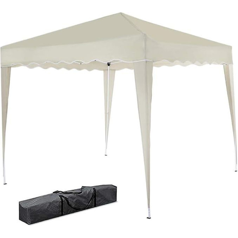 BAKAJI Pavillon, 3 x 3 m, faltbar, wasserdicht, zusammenklappbar, 3 x 3 m, Gartenzelt, wasserdichte Plane, Gestell aus Metall, Öffnung und Schließen durch Ziehharmonika, Modell Ischia