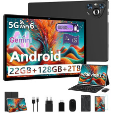 Planšetinis kompiuteris 10 pulgadų Android 14, Widevine L1/8000mAh/Dual WiFi/5MP+8MP/Face ID, B Teclado y Ratón