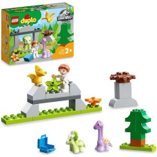 LEGO 10938 DUPLO Juros periodo pasaulio dinozaurų darželis su kūdikių dinozaurų figūrėlėmis ir trikeratopsu, žaislai ir akmenys mažyliams nuo 2 metų, mergaitėms ir berniukams