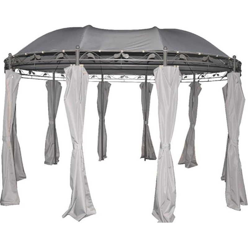 greemotion 128802 Nancy pilkas sodo paviljonas 3x4 m renginių turas iš metalo, pagamintas iš metalinės sodo palapinės, atsparus vandeniui ir apsaugotas nuo UV spindulių 50 prabangus sodo paviljonas, šviesiai pilkas