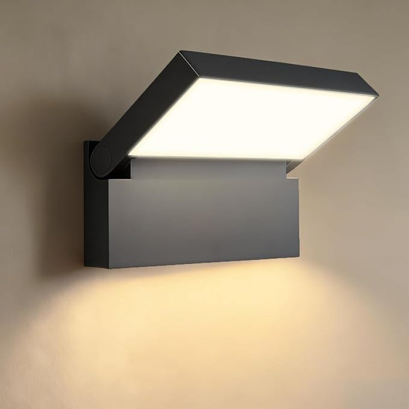EBION 18 W lauko šviestuvas LED sieninis šviestuvas Lauko sieninis šviestuvas 90° pasukamas lauko šviestuvas Sieninis lauko apšvietimas IP54 vandeniui atsparus aliuminis 4000 K antracitas