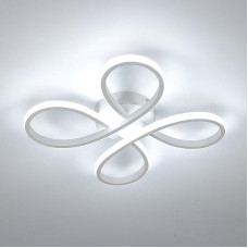 Comely LED Ceiling Light, 30 W, 3400 lm, Modern LED Ceiling Lighting, Flower Shape for Balcony, Hallway, Bedroom, Living Room and Dining Room, Cool White Light 6500 K, 30 cm, White
