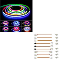 PAUTIX RGB Smart IC COB LED juosta 10 m, 24 V spalvą keičianti adresuojama RGB LED juosta, įvairiaspalvė lanksti šviesa 