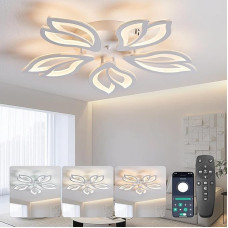 LED lubų šviestuvas su nuotolinio valdymo pulteliu, modernus LED lubų šviestuvas Svetainė 48 W Svetainės lempa 2700 K - 6500 K Miegamojo šviestuvas Lubos su programėle miegamajam, virtuvei, vonios kambariui, prieškambariui