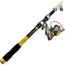 Teleskop-Angelruten-Combos, Teleskop-Angelruten-Set, 2,1 m - 3,6 m, Spinnrute und Rolle, Kombi-Angelrute und klappbarer Griff, Spinning Angelrolle, tragbare Angelruten, Outdoor-Angelruten