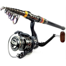 Angelrute Teleskopas ir angelas Kohlefaser Spindulys ir angelas ir 13BB Angelrolle Combo Teleskopas ir angelas Spindulys ir angelas Spinnrolle rinkinys Angelrute und Rolle Combo