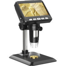 Mikroskopas, LCD skaitmeninis mikroskopas 1000X 4,3 colių 1080P USB mikroskopas su 8 reguliuojamomis LED lemputėmis, vaizdas iš kompiuterio, suderinamas su 