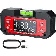 XUNTOP Digital Angle Measuring Device LED Double Axis Inclinometer Magnetic for Woodworking, Construction, Decoration, DIY