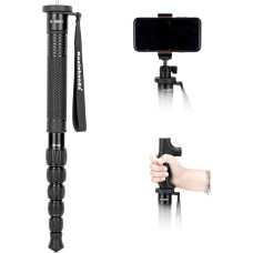 koolehaoda Camera Monopod Aluminum Portable Folding Only 17 Inch Compact Travel Monopod for Cameras, Mirrorless and DSLR, Easy to Carry 6 Sections Up to 63 Inch