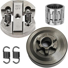 6 Teeth 52mm Clutch Kit for Zenoah Komatsu G2500, G2500, G2600, 25cc, 2500T, for Chinese 2500, for Timberpro for Lawnflite for Carlton Petrol Chainsaw Replacement Part 2475-51200, 2841-51201