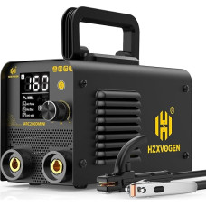 H HZXVOGEN ARC200DMINI 120A lazdų suvirintojas, 2-in-1 liftas TIG/MMA ARC suvirinimo aparatas, 220V mini nešiojamas suvirinimo aparatas su lanko jėga, karštu paleidimu, apsauga nuo prilipimo, LED skaitmeninis ekranas, nuolatinės srovės inverterinis suviri
